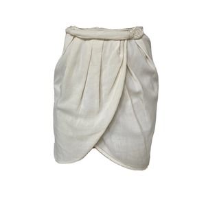 Emporio Armani Mini Skirt Ivory Wrap Tulip Button 4 S